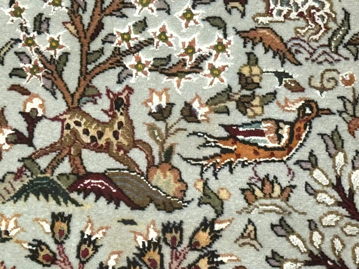 Wonderful Persian Tabriz Rug 3x5, Tree of Life, Animal Pictorials, Birds, Wool & Silk Highlights, Fine 330 KPSI - Jewel Rugs, view 7