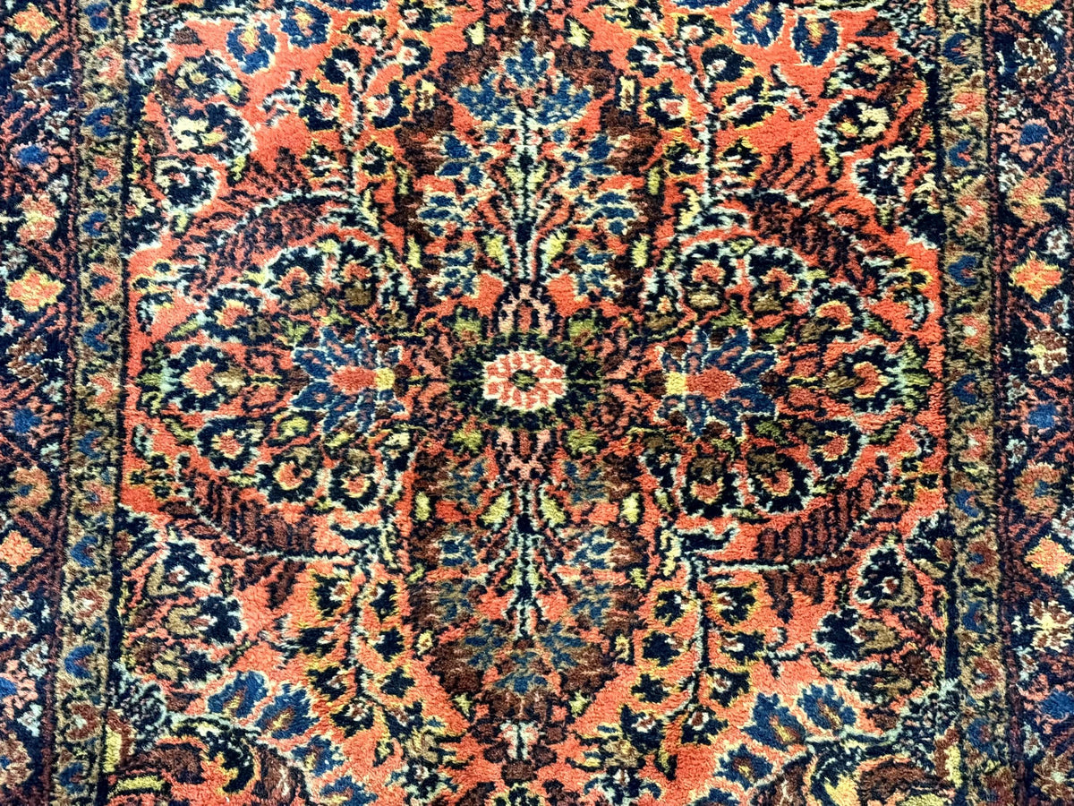 Antique Persian Lilihan Rug 2x4, Red, Floral, Wool, Handmade Lilian Persian Carpet - Jewel Rugs, view 5