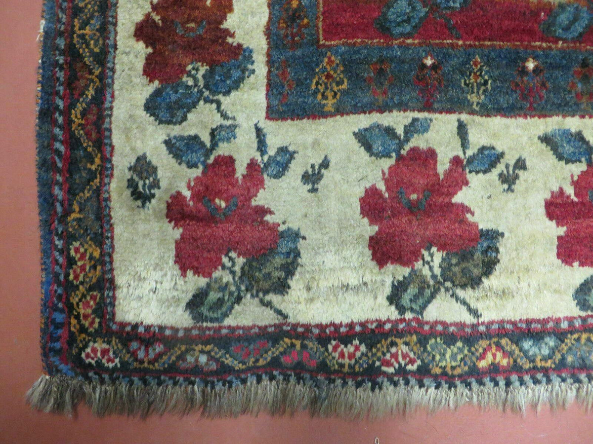 4' X 5' Semi Antique Handmade Fine Turkish Flowers Bouquet Wool Rug Nice - Jewel Rugs, view 9
