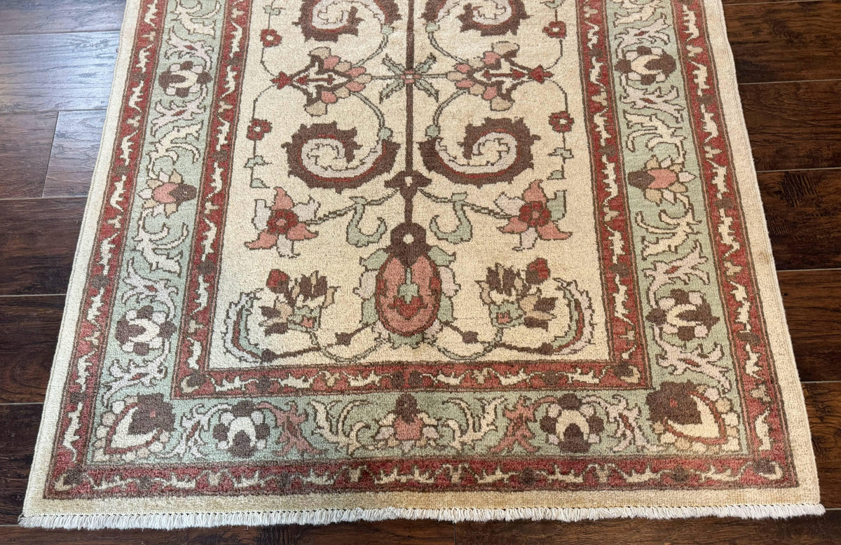 Indo Mahal Rug 4 x 5.6, Indian Handmade Wool Area Rug - Jewel Rugs, view 6