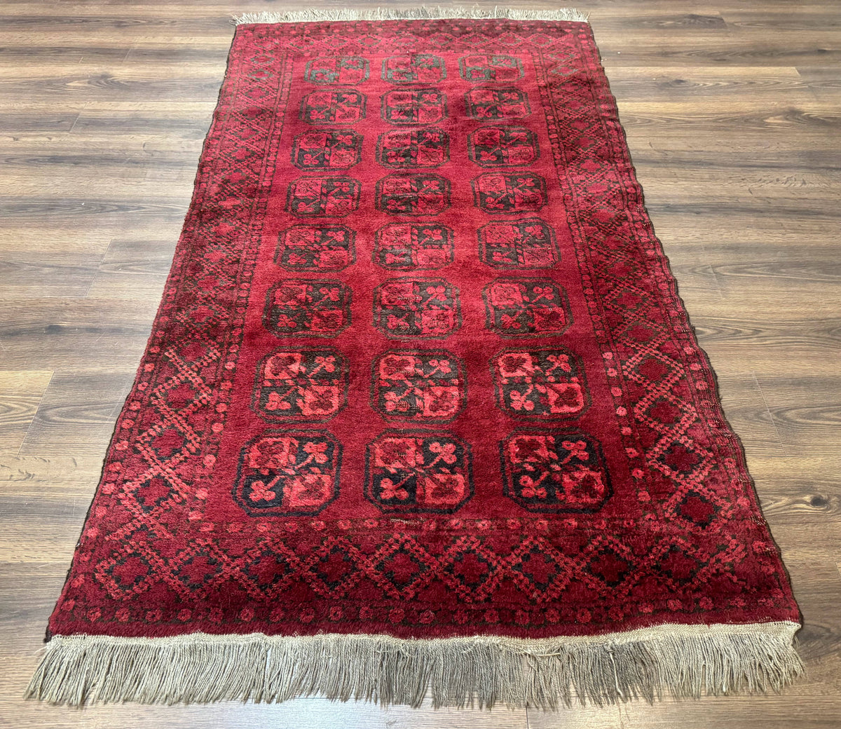 Afghan Turkoman Bokhara Bashir Rug 3x6, Red - Jewel Rugs, view 2