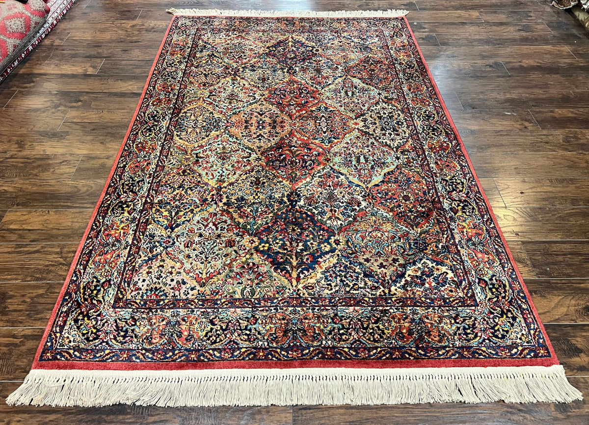 Karastan Multicolor Panel Kirman Rug #717, Wool Karastan Rug 5.9 x 9, Vintage Multipanel Kirman, Original Karastan Collection 700 Series - Jewel Rugs, view 2