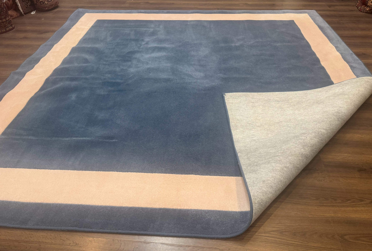 Blue and Cream Square Rug 10x10 ft, Large Square Carpet - Jewel Rugs, view 11
