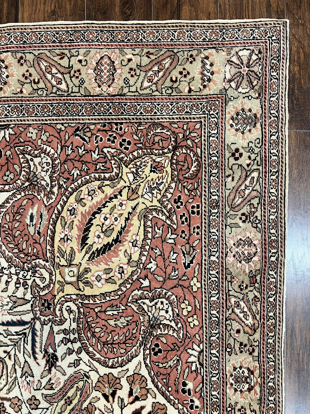Turkish Sivas Rug 9x12, Handmade Vintage Wool Carpet, Cream Ivory - Jewel Rugs, view 8