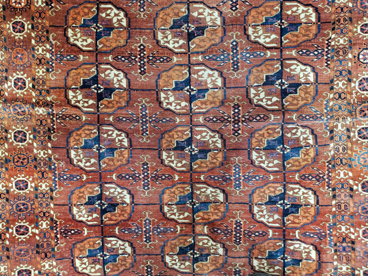 4x7 Antique Yamud Rug Russian Rug Turkoman Rug Fine Weave Rug - Jewel Rugs, view 5