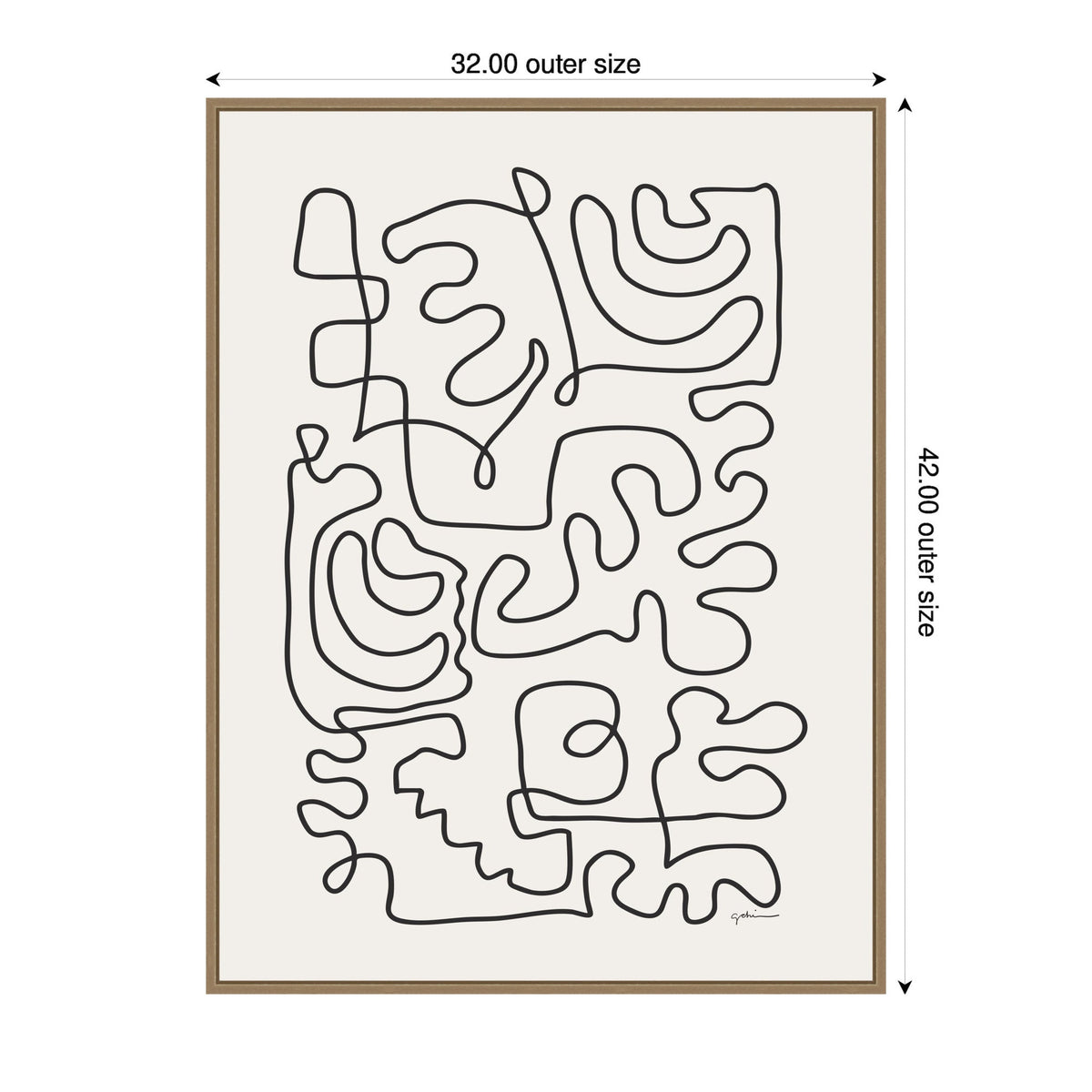 Connected Lines by Gabrielly Guedes Framed Canvas Wall Art Print