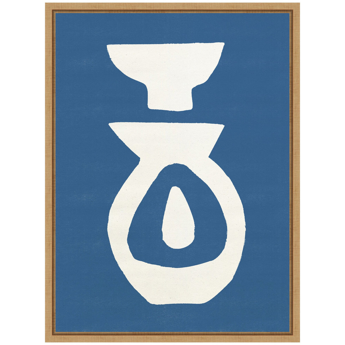 Sylvie Ceramic Blue Beige 1 Framed Canvas by Rocket Jack