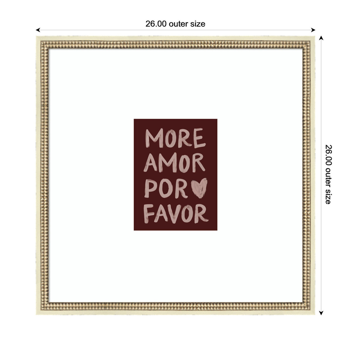 More Amor Por Favor Hand Painted Typography Maroon by Lucky Guava Framed Wall Art Print