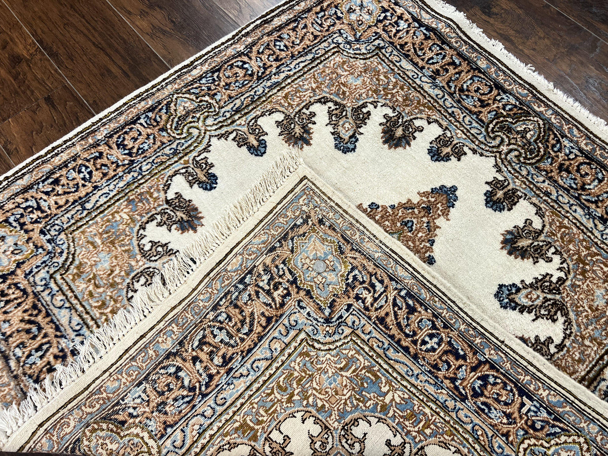 Square Persian Kirman Rug 4x4, Semi Open Field, Handmade - Jewel Rugs, view 11