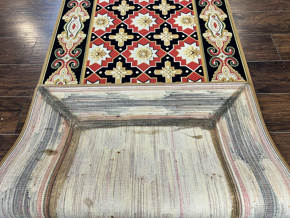 Vintage Runner Rug 3.5 x 14, Long Runner Rug, Stark Custom Made Carpet, European Design, Red Black Ivory Tan, Long Rug for Hallway - Jewel Rugs, view 11
