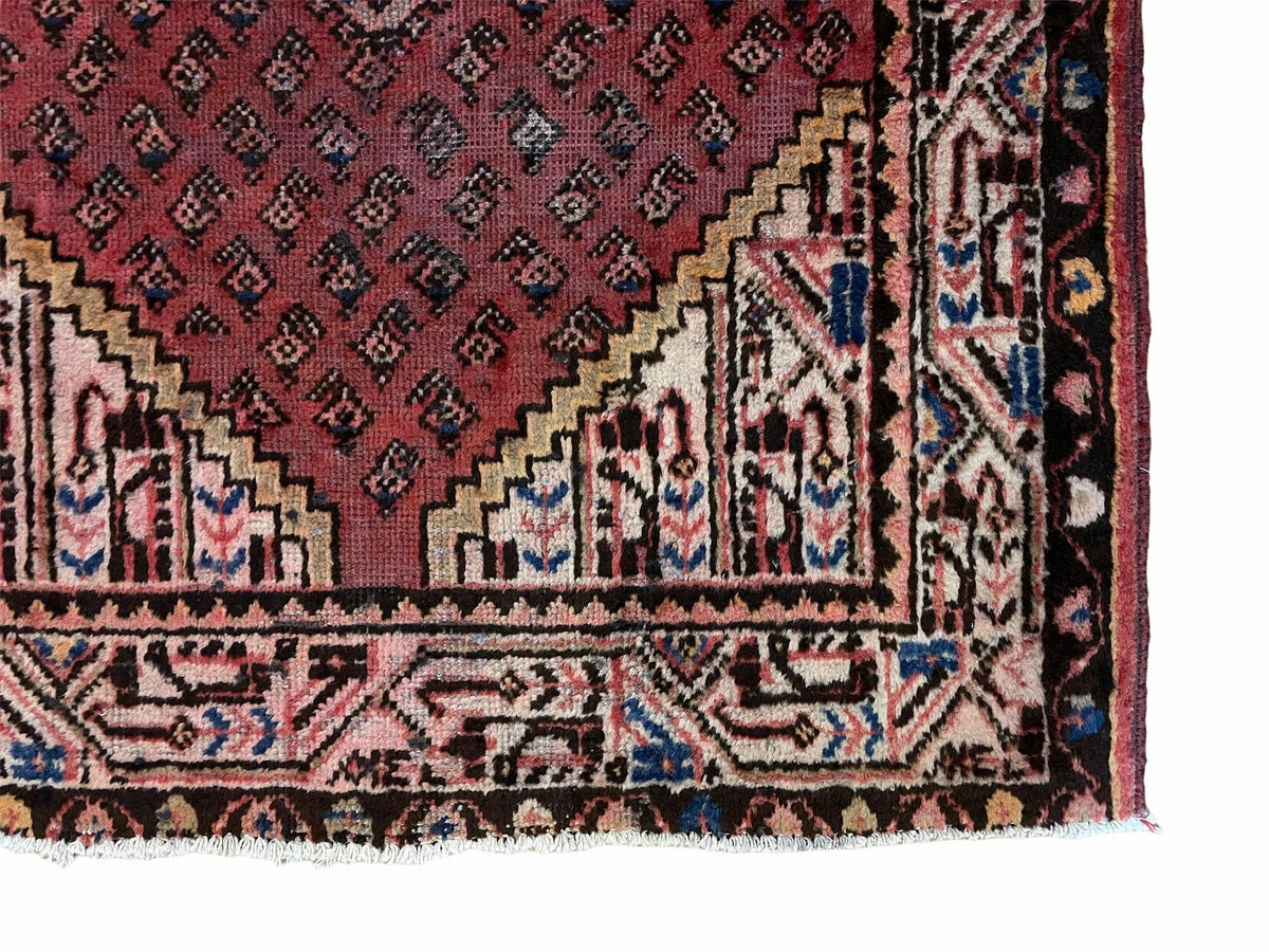 4x6 Antique Rug Handmade Wool Rug Organic Dyes Red Ivory Red Tribal Rug Boho Rug - Jewel Rugs, view 10