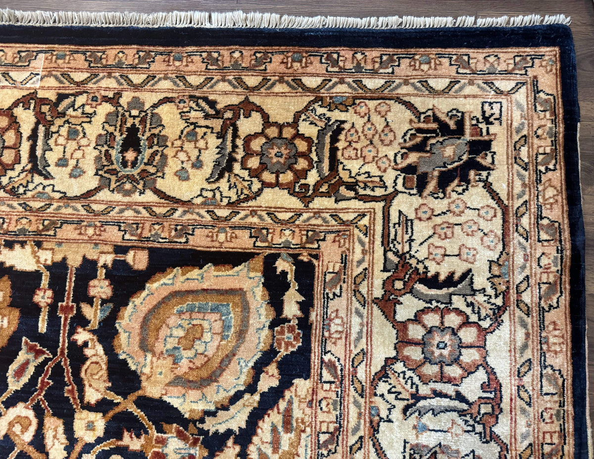 Pak Persian Bidjar Rug 10x13, Midnight Blue and Tan Pakistani Carpet - Jewel Rugs, view 6