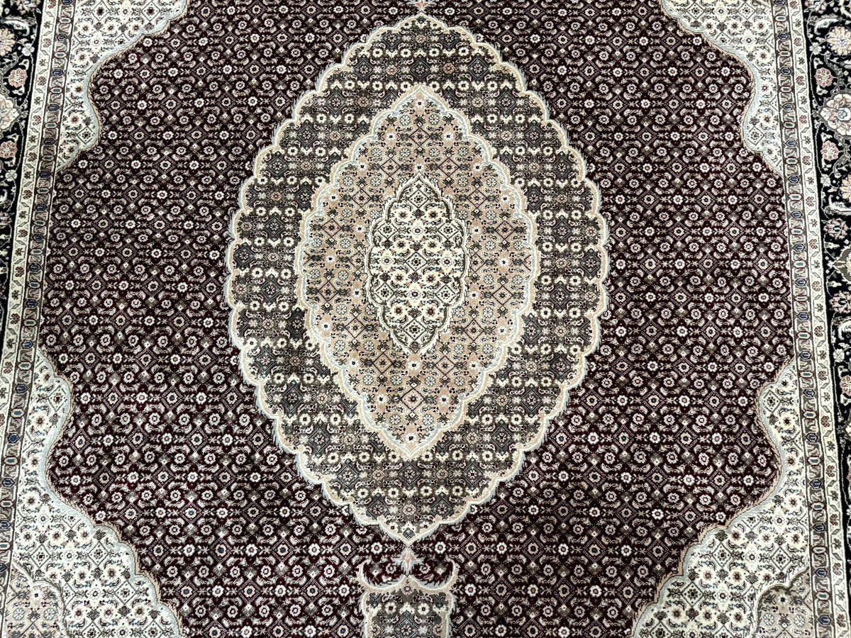 Sino Persian Rug 8x10, Herati, Elegant Oriental Carpet, Dark Maroon - Jewel Rugs, view 4
