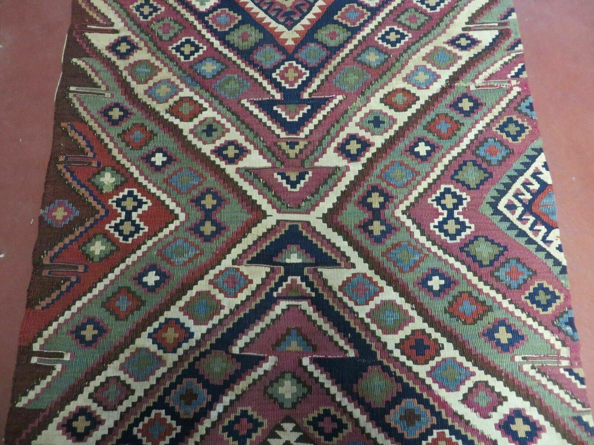 2' 1" X 4' 4" Antique Handmade Bagface Kilim Shirvan Caucasian Wool Rug Nice - Jewel Rugs, view 4