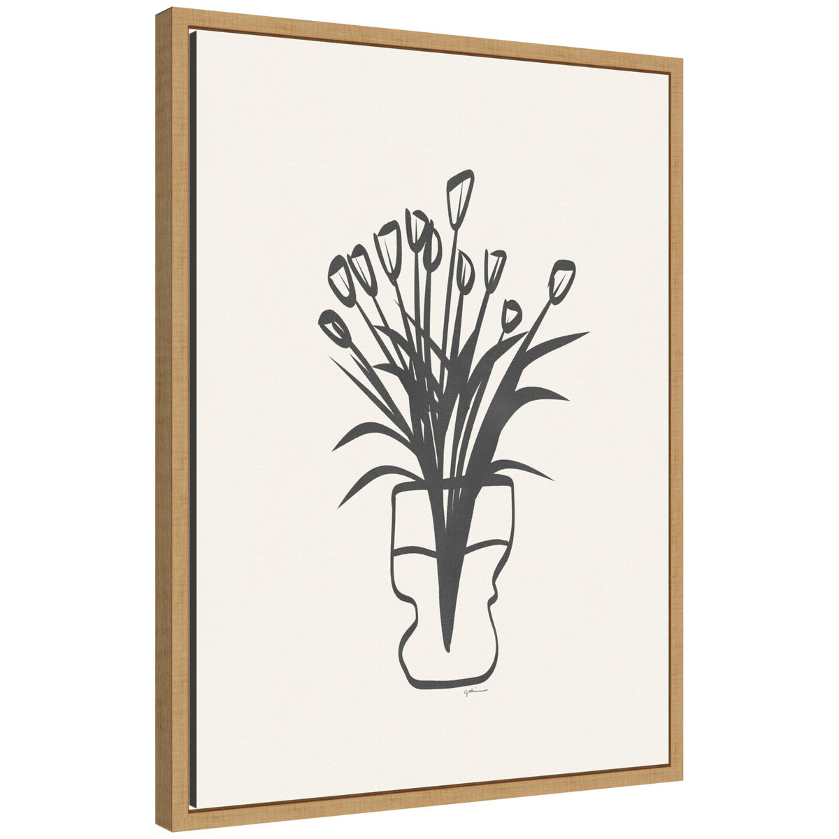 Tulips by Gabrielly Guedes Framed Canvas Wall Art Print