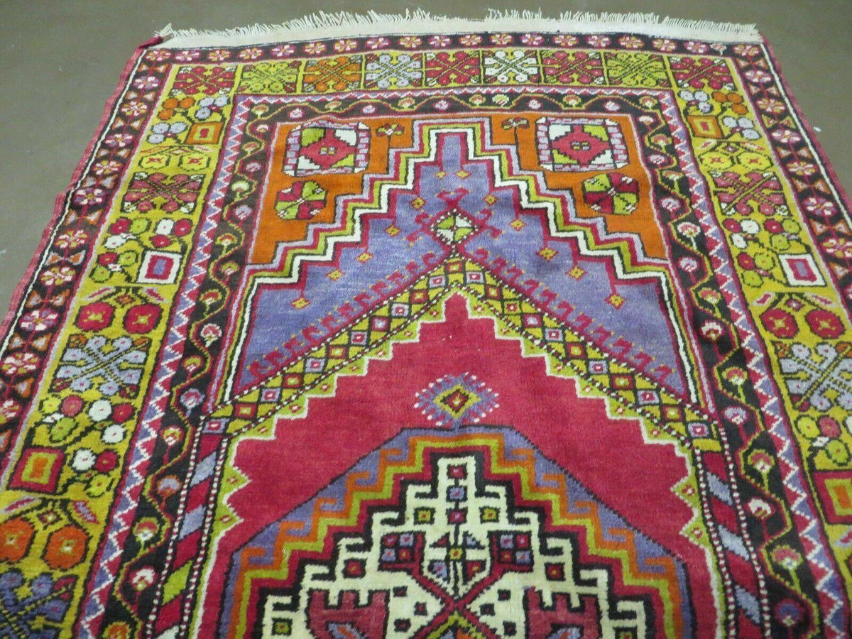 4' X 7' Antique Handmade Turkish Oushak Wool Rug Carpet Red Nice - Jewel Rugs, view 3