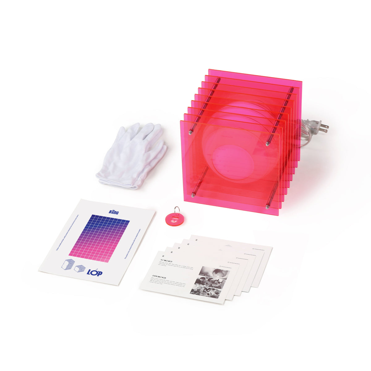 Lớp small square in electric pink acrylic - BằNG, view 5