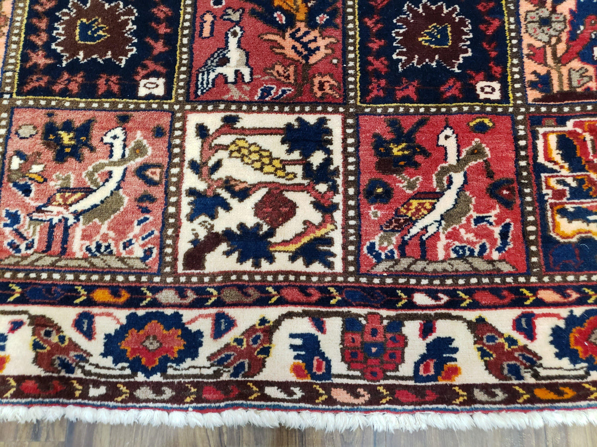 Antique Persian Bakhtiari Rug circa 1920s, Kheshti Panel Design, Wool, Hand-Knotted, 5'3" x 10' - Jewel Rugs, view 6