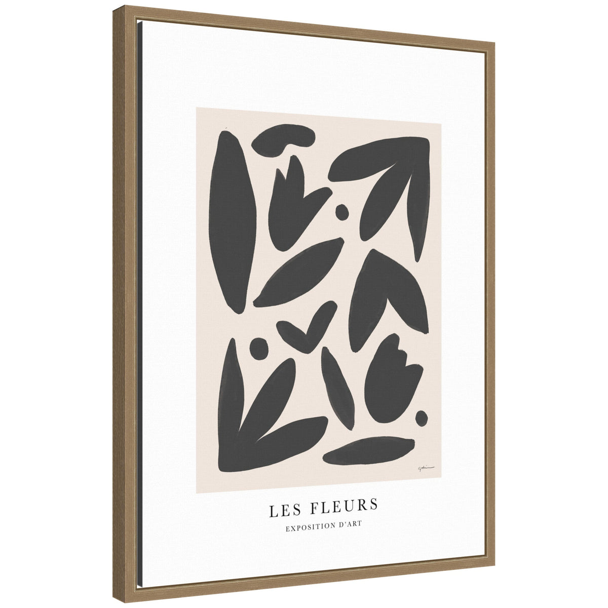 Exposition d Art Les Fleurs by Gabrielly Guedes Framed Canvas Wall Art Print