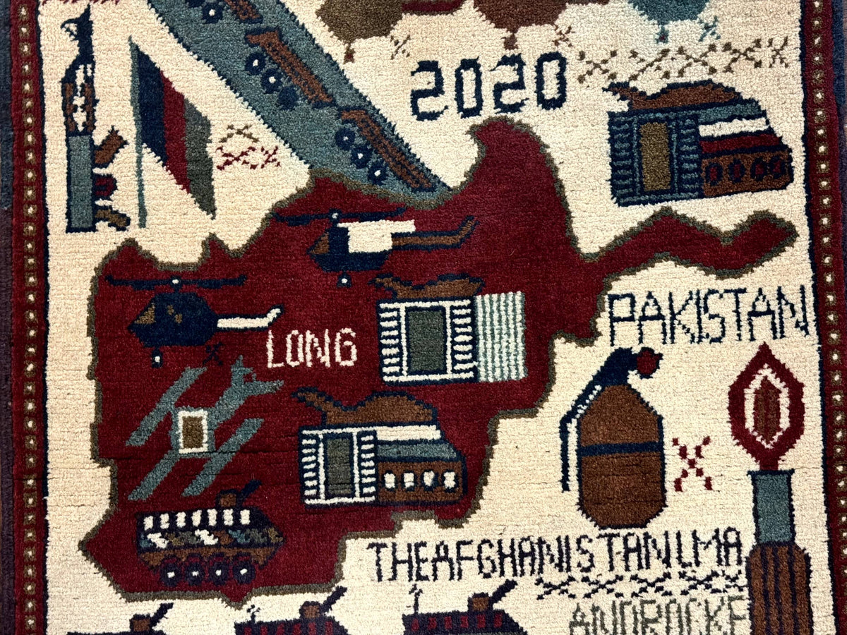 Afghan War Rug 2 x 2.6, Guns Tanks Helicopters - Jewel Rugs, view 5