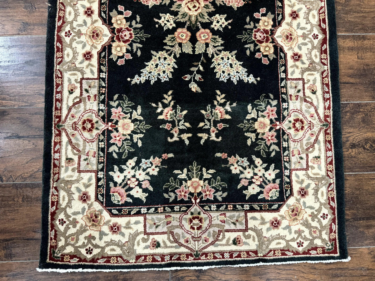 Long Pak Persian Runner Rug 2.7 x 21, Floral Allover, Dark Green and Beige, Handmade Wool Runner Rug, 21ft Runner for Hallway - Jewel Rugs, view 5