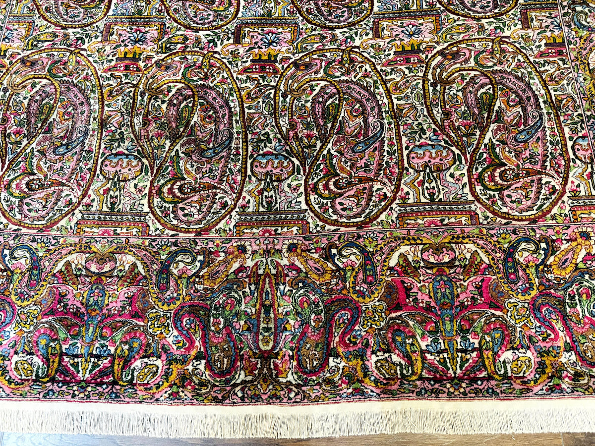 Rare Antique Persian Kerman Lavar Rug 9x12, Boteh Paisley Design - Jewel Rugs, view 6