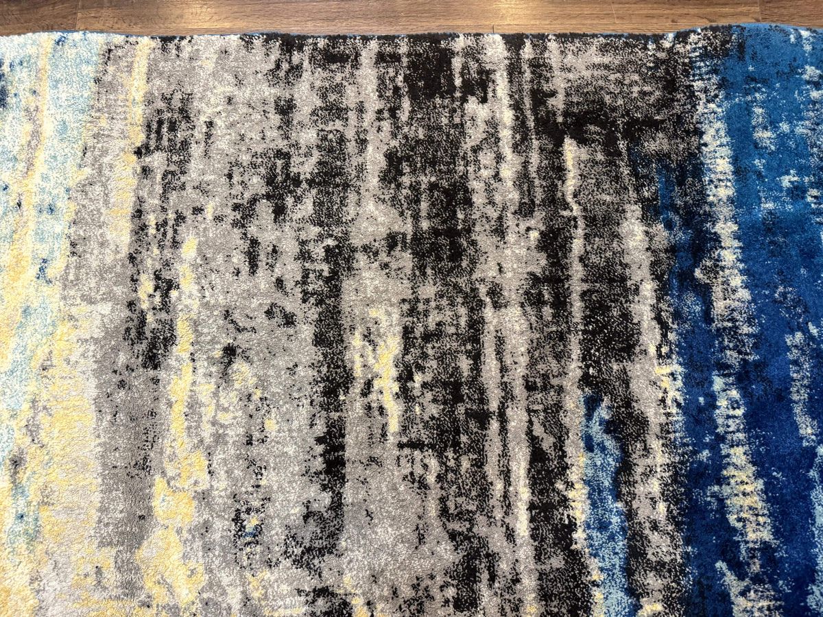 Modern Abstract Blue Area Rug 8x11 ft - Jewel Rugs, view 4