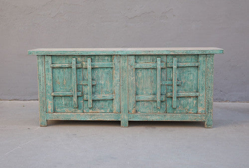 Two Tones Amalfi Patrician Sideboard Distressed Soft Aqua 91x19x37H Pre-order only image 2