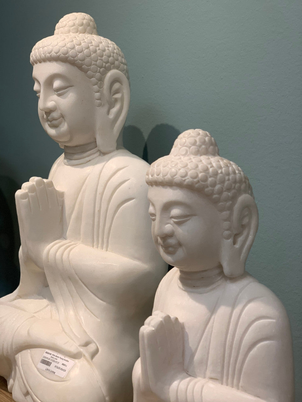 White Marble Praying Buddha Statue image 4