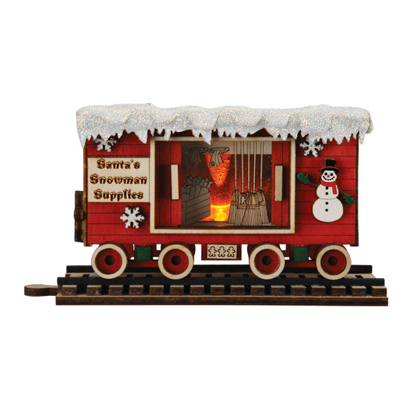 Snowman Box Car Ornament