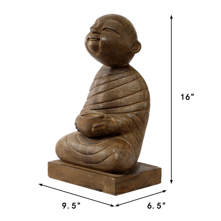 Approx. 16 Inches High Bluestone Sitting Buddha Candle Holder image 3
