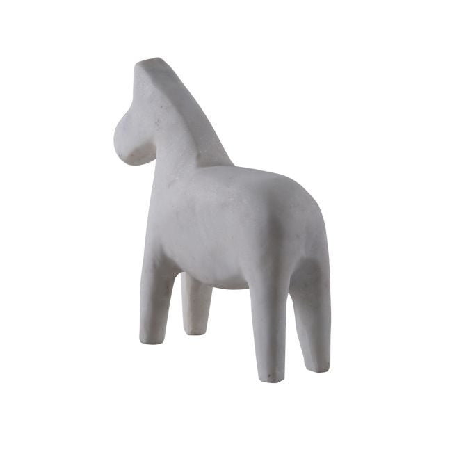 Pair of White Marble Horse Bookends