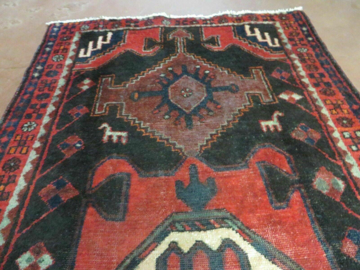 4' X 8' Antique Handmade India Geometric Oriental Tribal Wool Rug Red # 603 - Jewel Rugs, view 12
