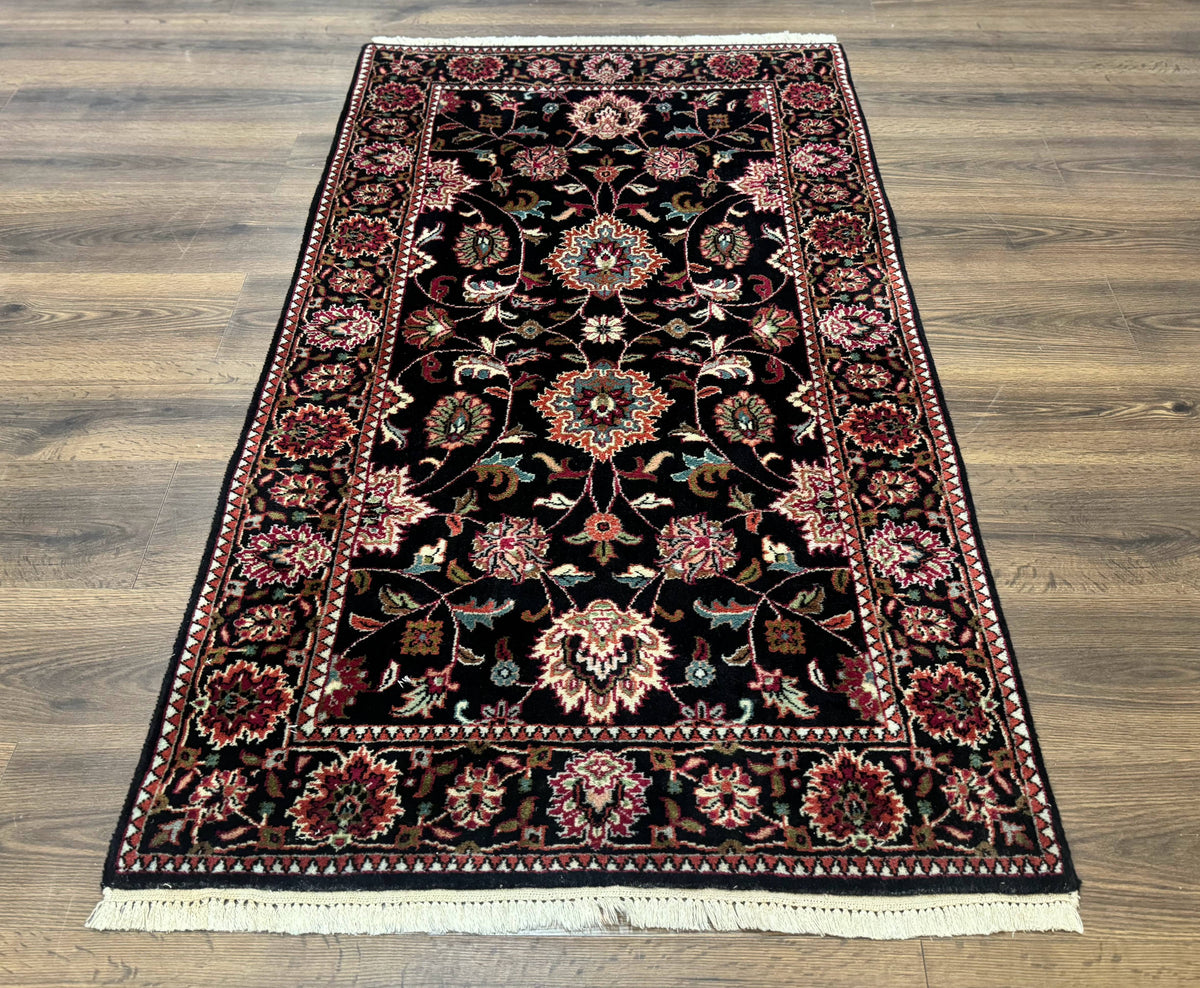 Indo Persian Sarouk Rug 3x5, Black Traditional Oriental Carpet - Jewel Rugs, view 2