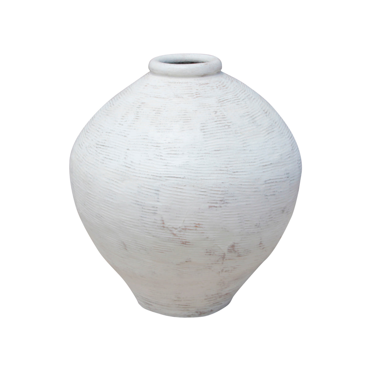 Vintage tapered down wine pot with white paint Large Approx. 20x20x20H