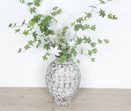 Approx.16-20 Inches Vintage Frilled Tall Jar Distressed White (Size and finish vary) image 2