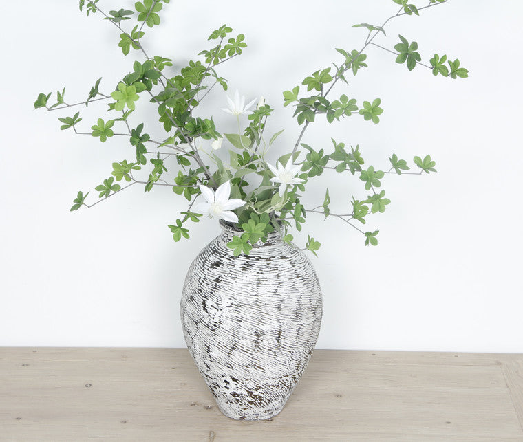 Approx.16-20 Inches Vintage Frilled Tall Jar Distressed White (Size and finish vary) image 3