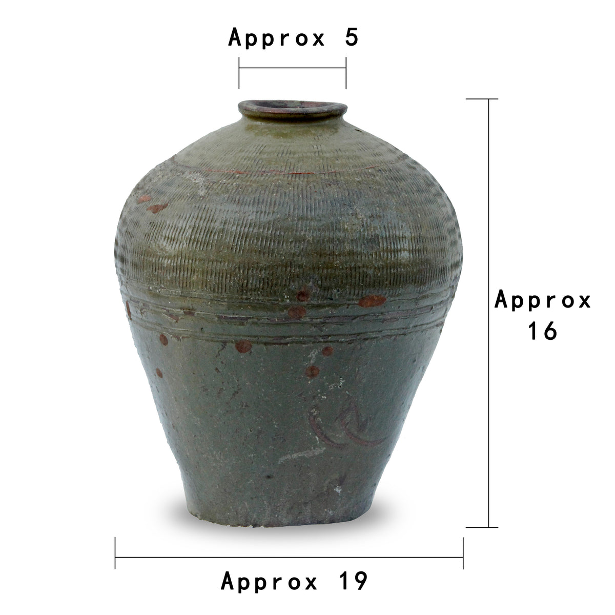 Distressed Oliver Jar Approx 16"-20" High Vintage (Color and Size vary)