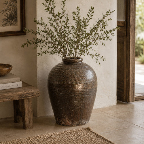 Vintage Pot Approx. 18-22 Inches Earthy Brown (Size and color vary) image 2