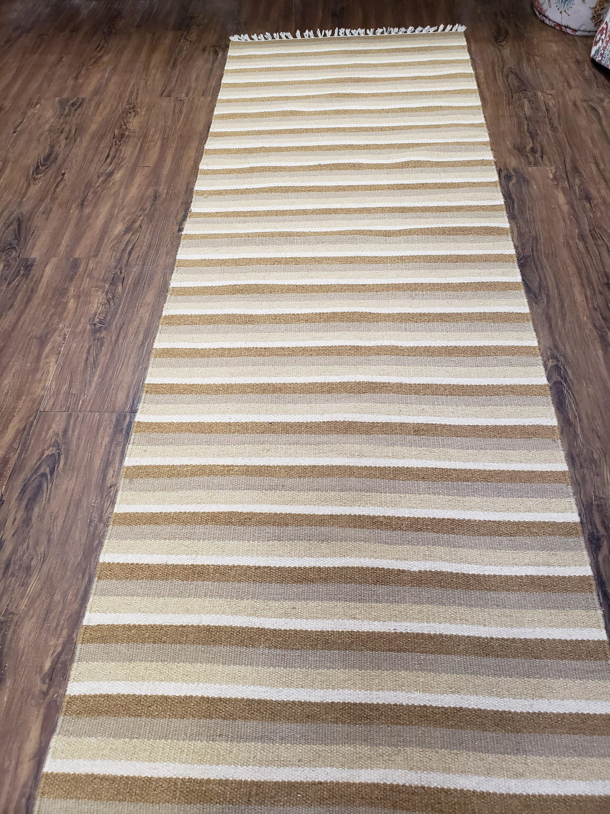 Striped Runner Rug, Flatweave Runner Rug, Hallway Runner, 15 ft Carpet Runner for Hall, Earth Tone Colors, Handmade Hand Woven Farmhouse Rug - Jewel Rugs, view 11