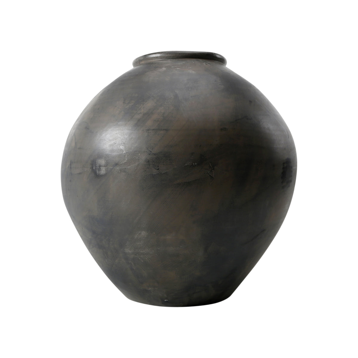 14" Earthy Gray Pottery Pot Conical