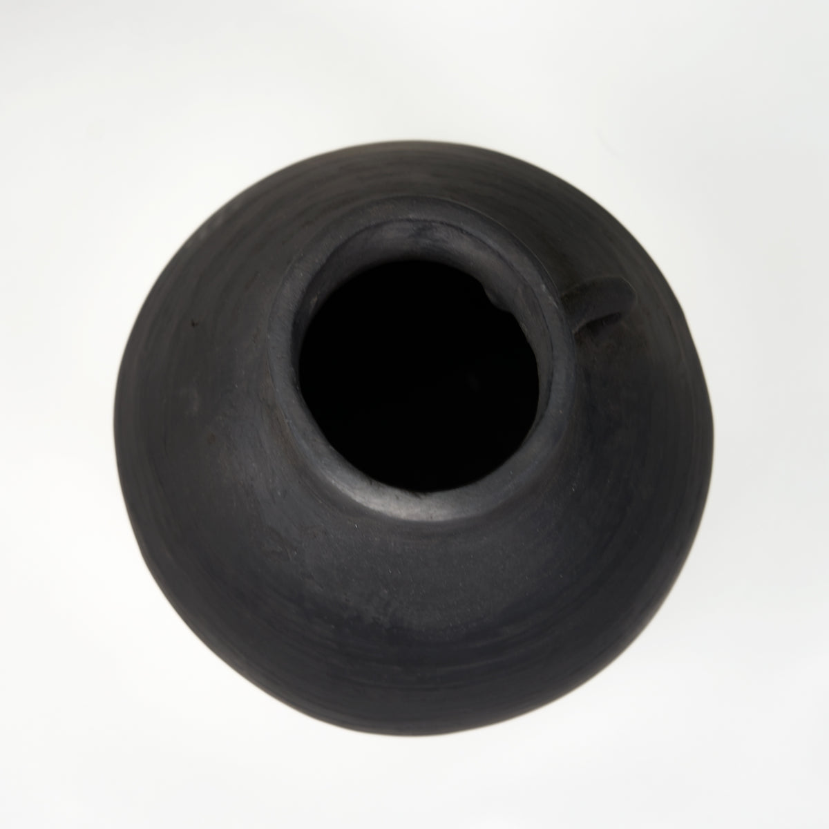 11" Earthy Gray Pottery Globular Vase Small