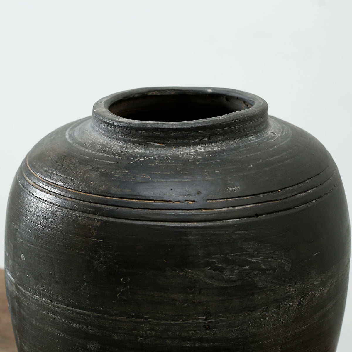 Approx 11" Earthy Gray Vase with Three Lines