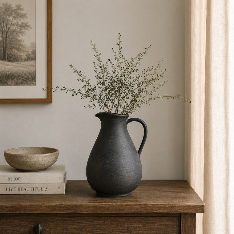 Approx.11" High 7" Round Charcoal Gray Pitcher image 3
