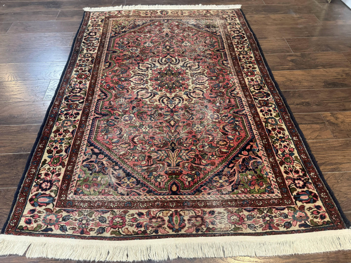 Antique Persian Malayer Rug 4'7" x 6'6" – 1920s Tribal Red Wool Carpet - Jewel Rugs, view 5