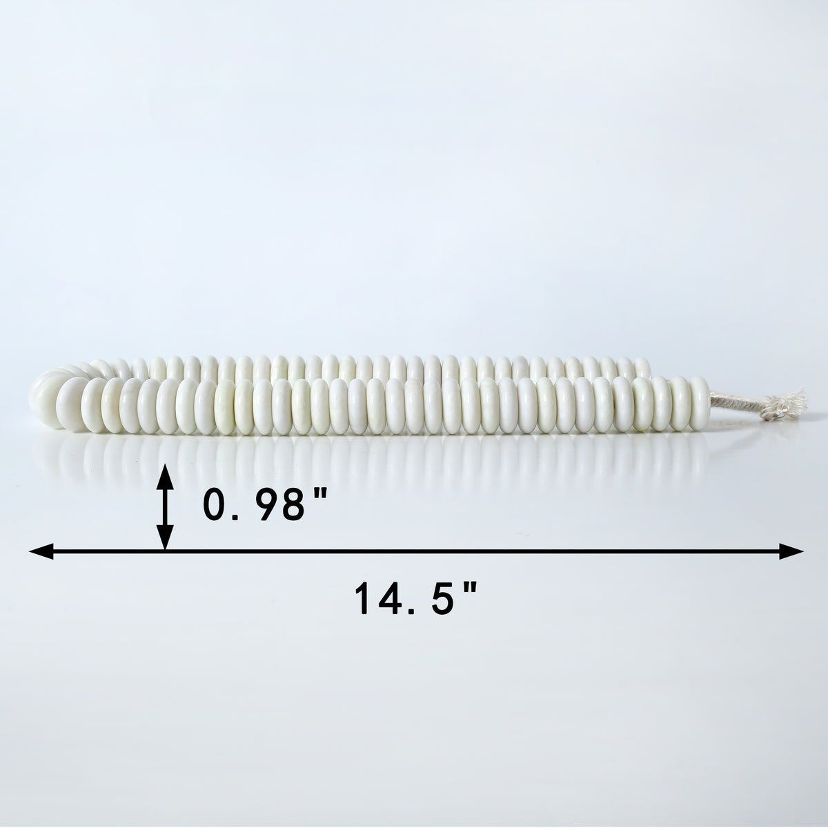 Approx. 12 Inches White Jade Bead Round Button