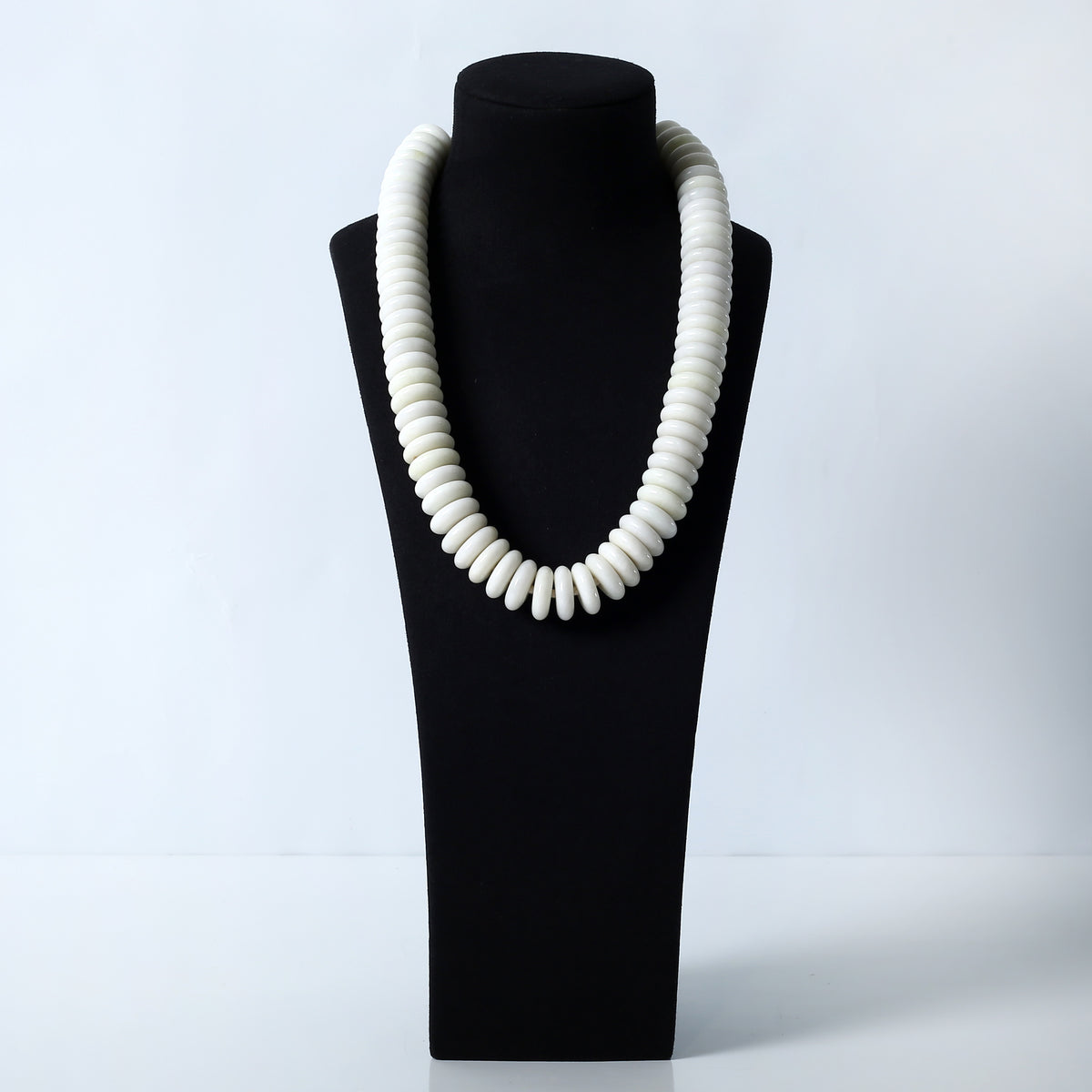 Approx. 12 Inches White Jade Bead Round Button