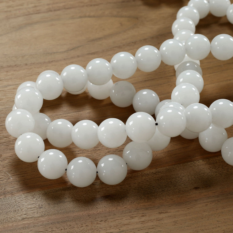 Approx. 45" Long Crystal White Glass Beads image 3