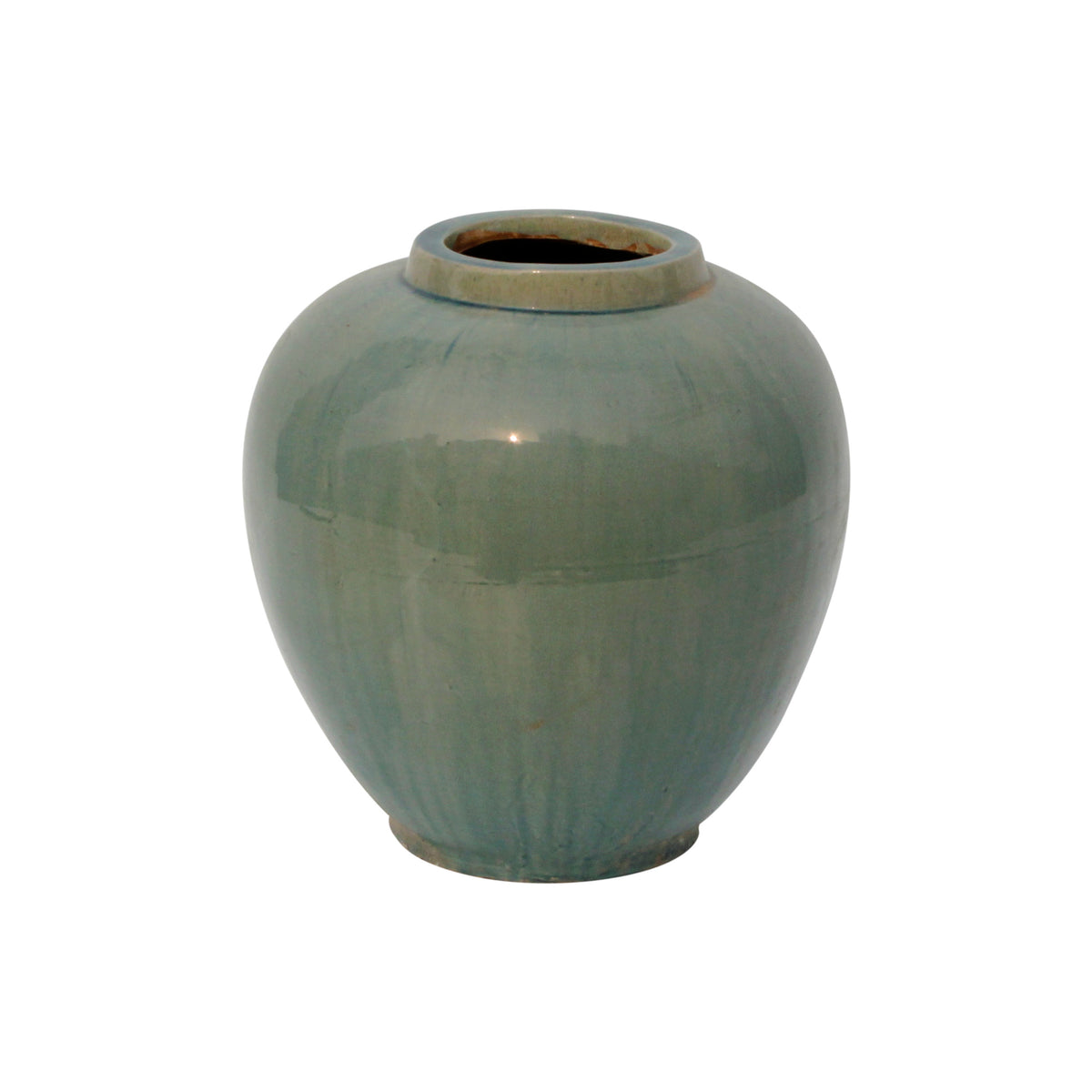 Vintage Style Blue-Green Ceramic Apple Shaped Pot Large (color vary)