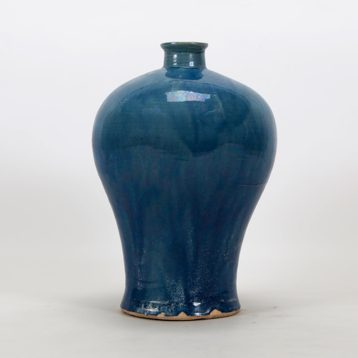 Blue Vintage Style Blue-Green Ceramic Plum Vase